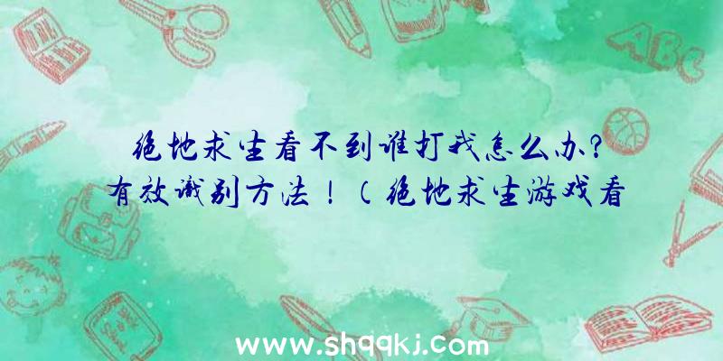 绝地求生看不到谁打我怎么办？有效识别方法！（绝地求生游戏看不到人解决方式）